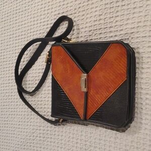 Shoulder Bag Briefcase, Leather, by Ryan Roche Leathers - Brown Black Pu…